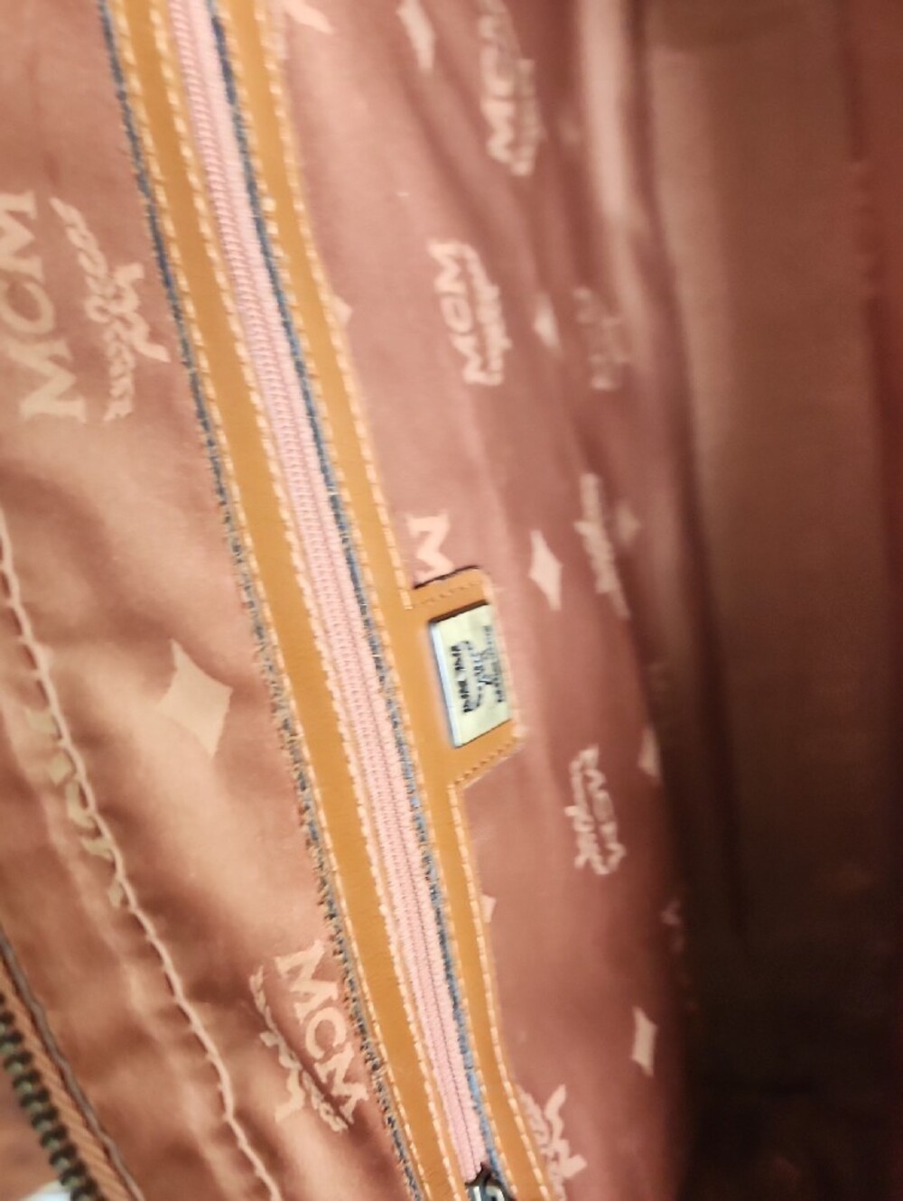MCM Cognac and Tan Logo Briefcase with Front Buckle Pocket - Picture 8 of 9